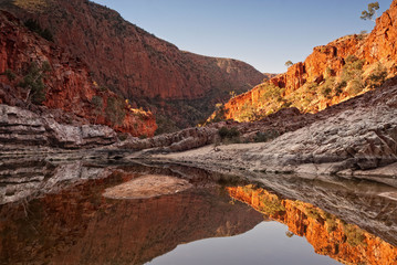 Ormiston Gorge waterhole in the West MacDonnell National Park, Australia Northern Territory