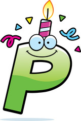Cartoon Letter P Birthday