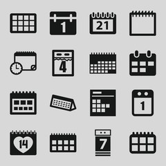 Set of 16 month filled icons