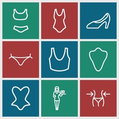 Set of 9 sexy outline icons
