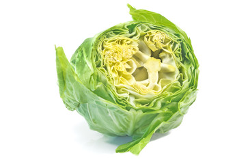 Obraz premium Fresh young cabbage isolated on white