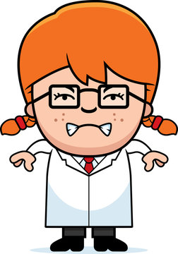 Angry Cartoon Little Scientist