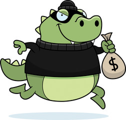Cartoon Lizard Burglar