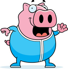 Cartoon Pig in Pajamas