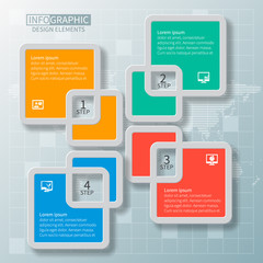 Obraz premium Abstract 3D Paper Infographics