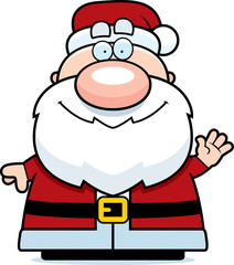 Waving Cartoon Santa Claus