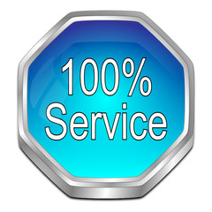 100% Service button - 3D illustration
