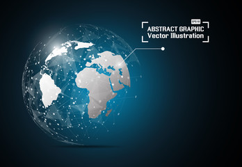 World map point, line, composition, representing the global, Global network connection,international meaning.