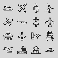 Set of 16 passenger outline icons