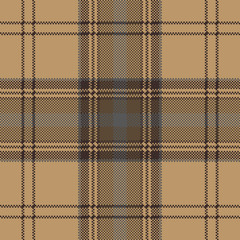 Brown plaid check tartan seamless pattern