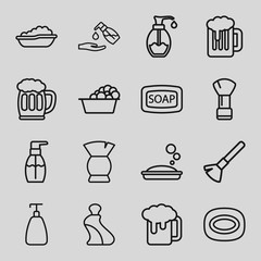 Set of 16 foam outline icons