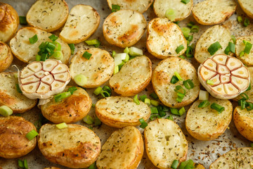 Young baked potatoes