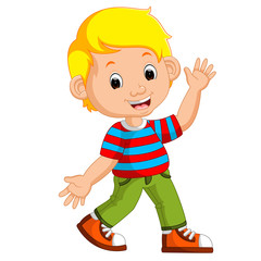 Cute boy cartoon posing