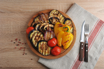 grilled vegetables - zucchini, peppers, onions, tomatoes and mushrooms