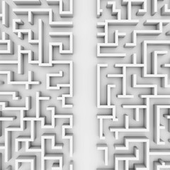 giant white maze structure, with an easy path maze through structure