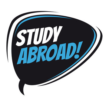 study abroad retro speech bubble
