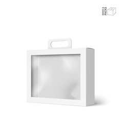 White vector product package box with window