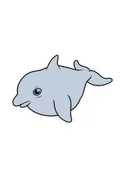 Tuinposter Dolphin cartoon. Vector illustration © uklanor