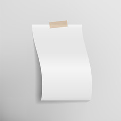 Empty white paper sheet on grey background. paper mockup grey template