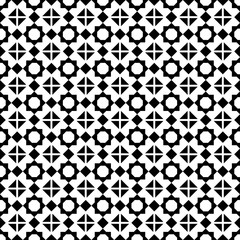 Abstract seamless geometric black & white star pattern