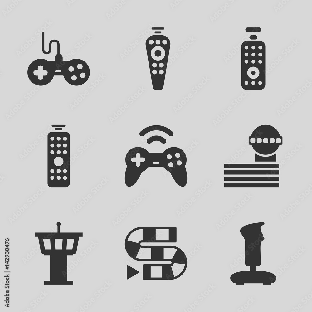 Poster set of 9 controller filled icons