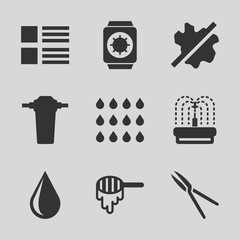 Set of 9 drop filled icons