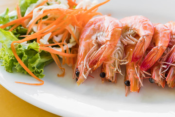 Grilled shrimp sea food.