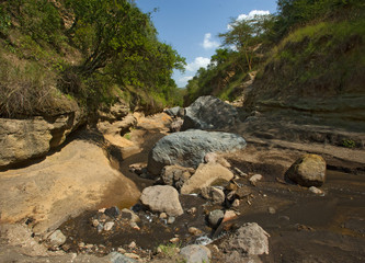 Mountain stream near the cave, Hells gate, Kenya