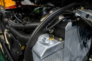 Fototapeta premium Closeup photo of a clean motor block