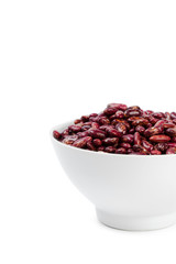 Red beans isolated on white background