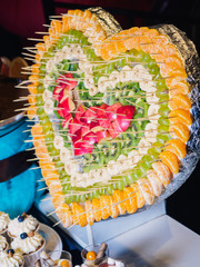 heart from fruits, catering