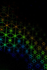 Holographic Circles and Patterns on Black Background