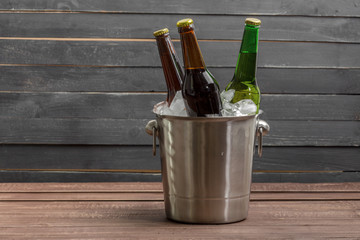 Ice bucket with beer