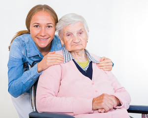 Elderly woman with grandchild
