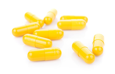 pills capsules isolated on white background