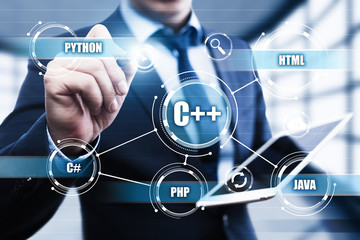 C Plus Plus Programming Language Web Development Coding Concept - obrazy, fototapety, plakaty