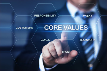 Core Values Responsibility Ethics Goals Company concept