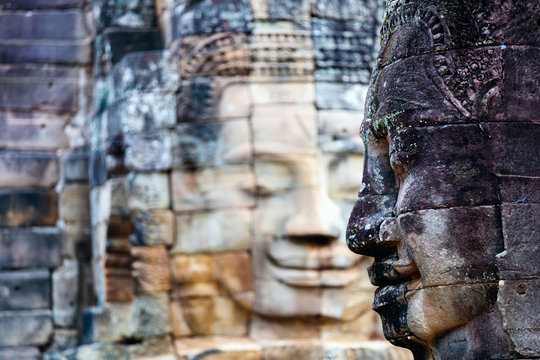Faces of ancient Bayon temple