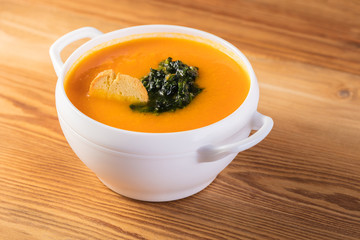Carrot cream soup puree
