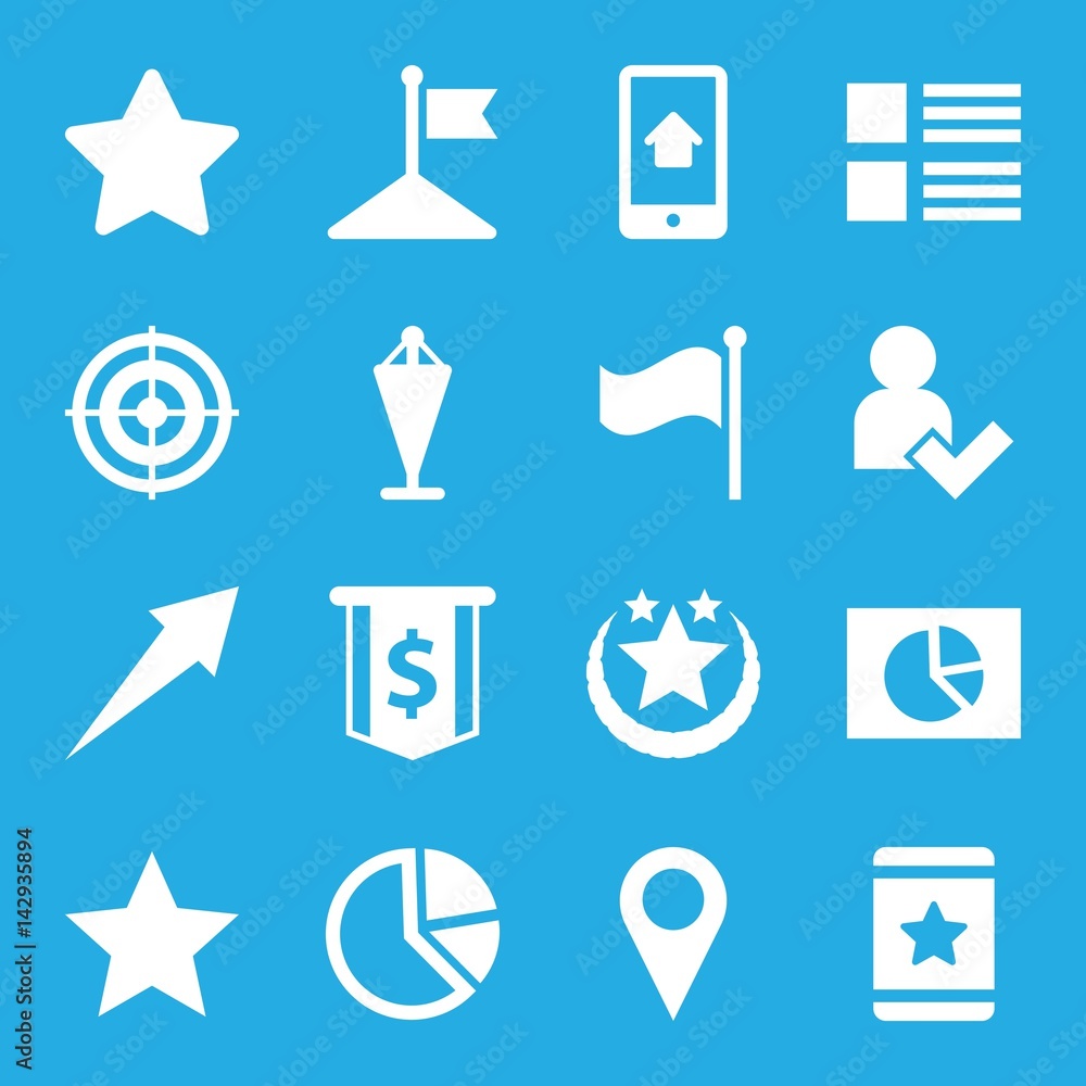 Poster set of 16 ui filled icons