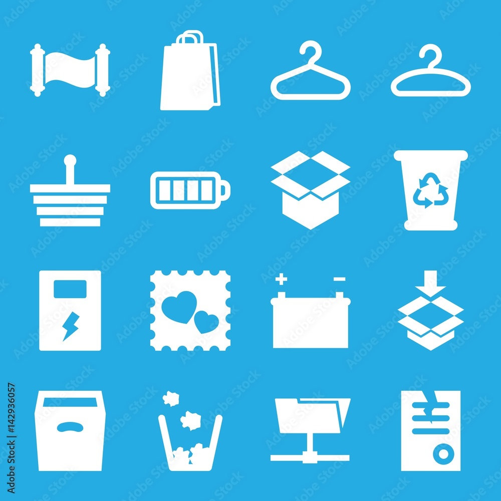 Poster set of 16 empty filled icons