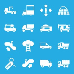Set of 16 moving filled icons