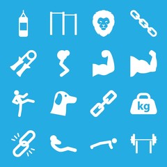 Set of 16 strength filled icons