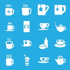 Set of 16 tea filled icons