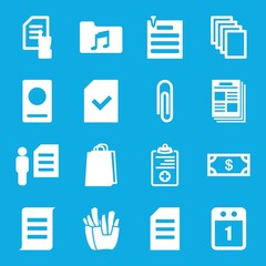 Set of 16 paper filled icons