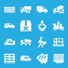 Set of 16 deliver filled icons