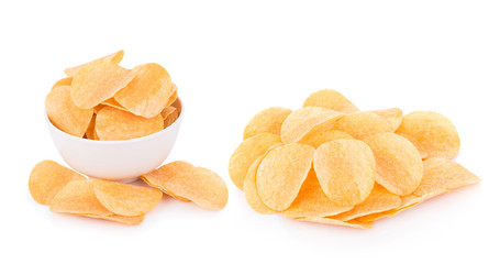 potato chips isolated on white background
