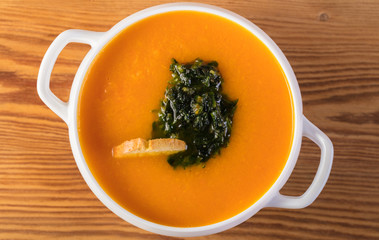 Carrot cream soup puree