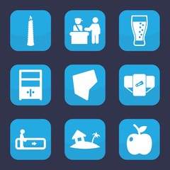 Fototapeta premium Set of 9 filled symbol icons