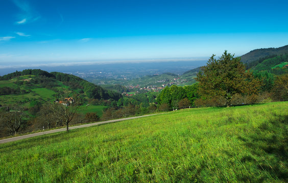 View from Sasbachwalden over the Rhine valley_Baden Wuerttemberg, Germany